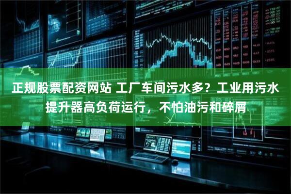 正规股票配资网站 工厂车间污水多?工业用污水提升器高负荷运行,不怕油污和碎屑